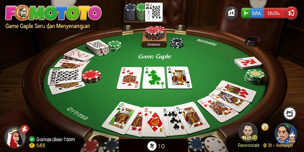 Screenshot gameplay FOMOTOTO yang menampilkan serunya permainan Gaple.