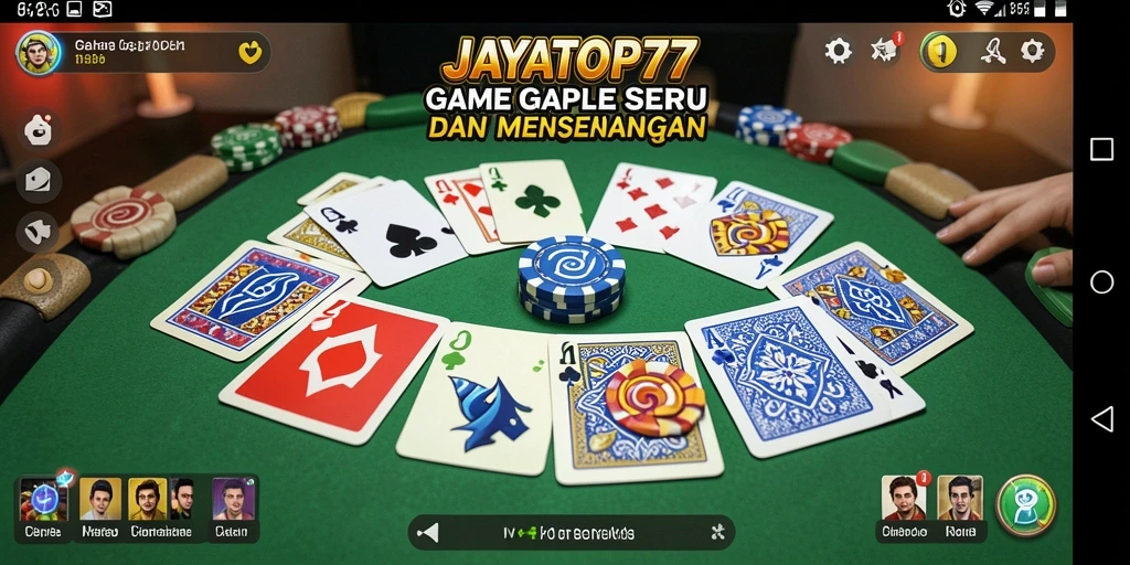Tampilan gameplay seru dalam JAYATOP77, game Gaple yang menarik.