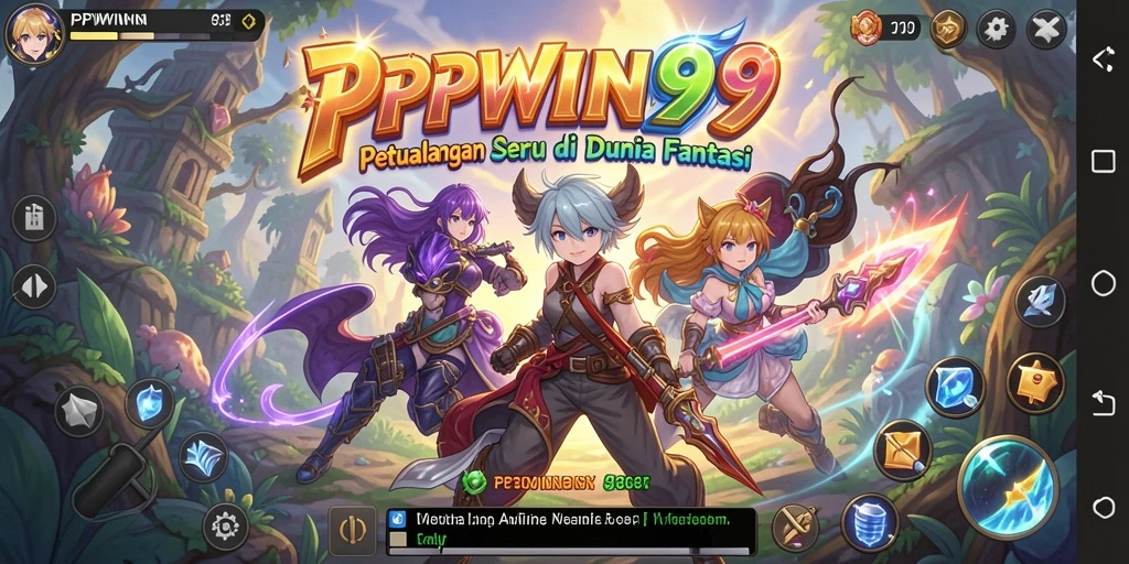 Tampilan gameplay PPWIN99 yang penuh warna dan karakter anime yang hidup.