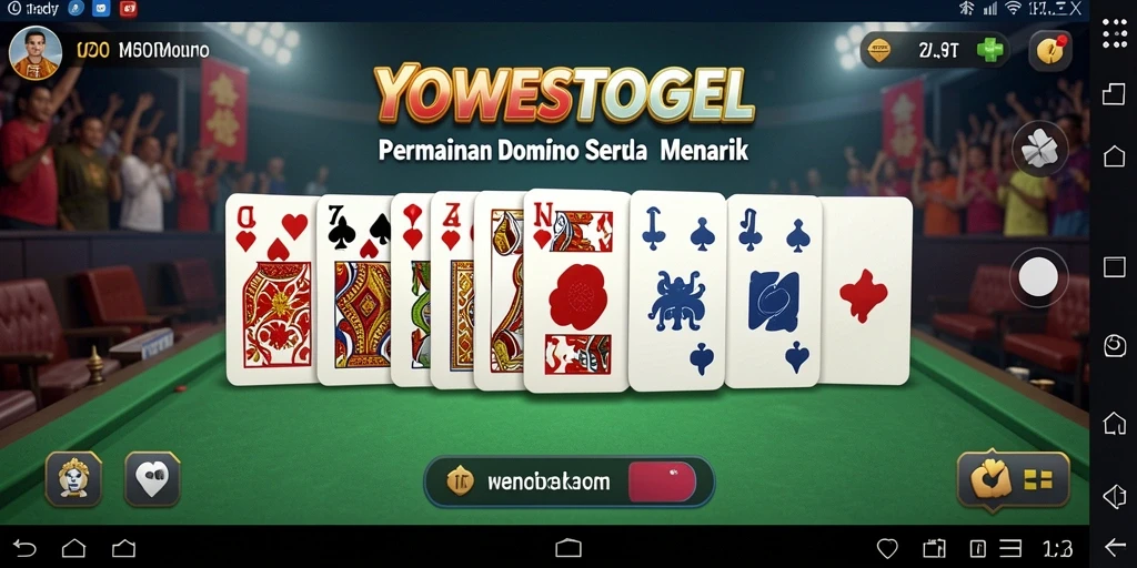 Screenshot YOWESTOGEL menampilkan gameplay domino yang penuh aksi.